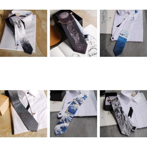 As a gift fashion vintage sea pattern Creative tie for party bag packing 1pc size:6.5*150cm