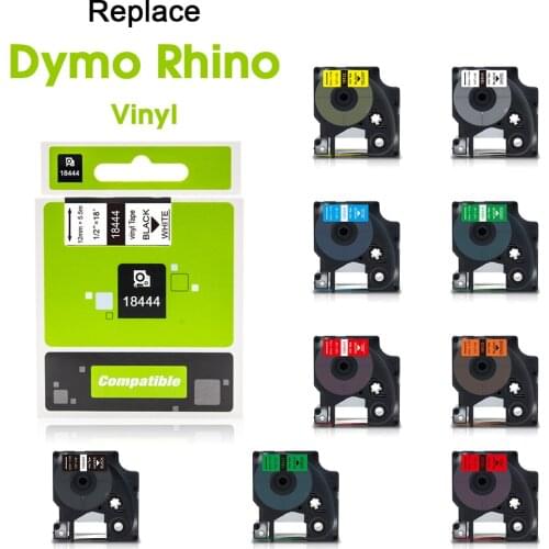 6 Color 18443 Tape For DYMO Rhino IND Vinyl Label 18443 18431 1805437 Industrial Tape 9mm For DYMO Rhino 4200 5200 Label Maker
