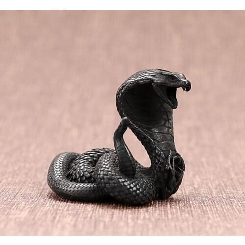 Vintage Copper Cobra Snake Statue Animal Figure Props Sculpture Home Office Party Bar Desk Decoration Ornament Funny Toy Gift