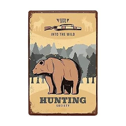 Tin Signs Hunting Metal Sign for Bedroom Cafe Home Bar Pub Coffee Beer Kitchen Bathroom Funny Wall Decor