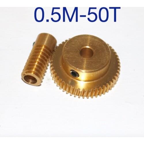 0.5 mold 50Teeths Worm Gear High Speed Reduction Ratio 1:50-Remote Control Toys Steering Gear Worm Gear Combination