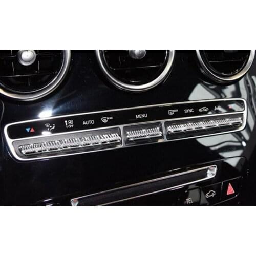 1 Set Rhinestone Car Interior Central Control Air Conditioner Button Switch Cover Trim For Mercedes Benz C180L GLC E200L E300L