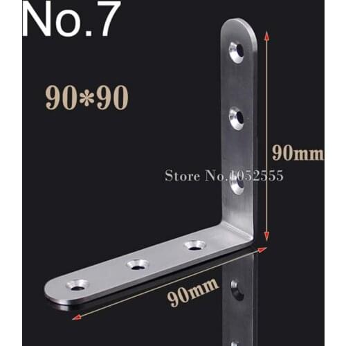 Quality 10pcs stainless steel furniture corner brackets 90*90mm angle plate metal corner brackets furniture connection parts K94