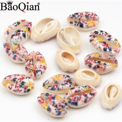 10Pcs 10-20mm Rainbow Graffiti Natural Sea Shells Beach Decor Crafts For DIY Home Decoration Seashells Conch Embellishment