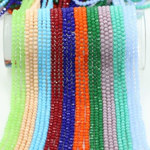 195pcs/lot Faceted Round Ball 4mm Crystal Glass Loose Beads For Jewrlry DIY Making Crafts Material Supplier Accessories