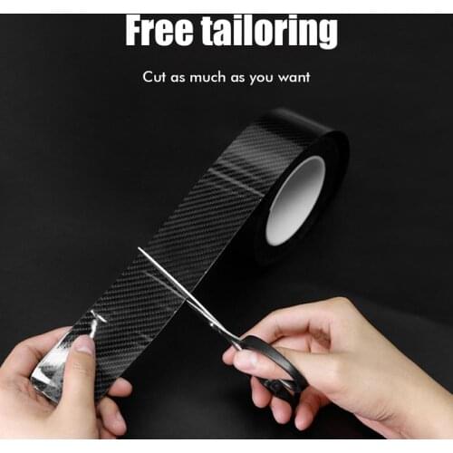 3/5/7/10cm 3D Nano Carbon Fiber Car Sticker DIY Protector Strip Auto Door Sill Side Anti Scratch Tape Waterproof Protection Film