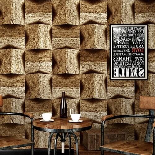 3D Wallpaper Modern Retro Imitation Brick Marble Wall Paper Rolls For Walls Restaurant Cafe Background Wall Coverings PVC Decor