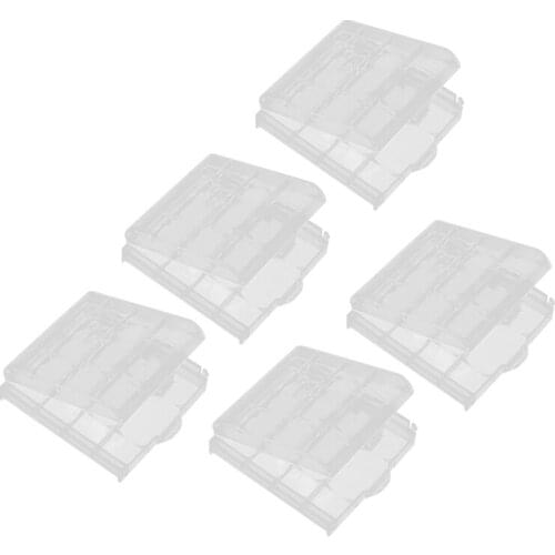 5pcs/lot White Battery Holder Case 4 AA AAA Hard Plastic Storage Box Cover For AA AAA NIMH NICD Battery Organizer Container