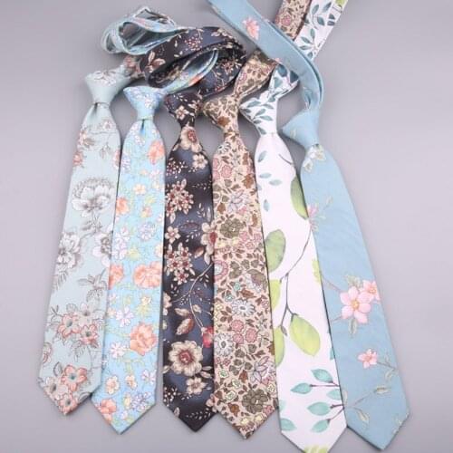 7cm Women Mens Floral Ties Printing Cotton Ties For Mens Print Tie Slim Gravatas Corbatas Fashion Wedding Business Tie Neckties