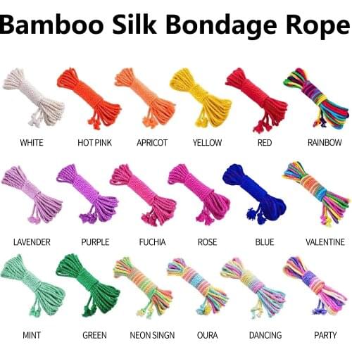 8M Handmade Bamboo Silk Rope Female Adult Sex Slaves BDSM Bondage Soft Adult Games Binding Rope Role-Playing Sex Toy