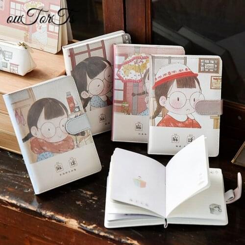 A5 A6 Small Notebook Portable Cute Girl Carry Small Notepad School Office Supply Memo Sheets Kawaii Cartoon Style Notebook