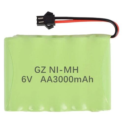 6v 3000mAh Battery and Charger For RC Cars Robots Tanks Gun Boats 6v NiMH Battery Aa 2400mah 6v Rechargeable Battery Pack