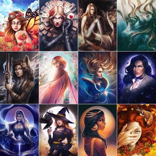 Diamond Painting Abstract Cartoon Portraits of The Girl 5D DIY Cross Stitch Embroidery Full Round&square Drill Home Decoration