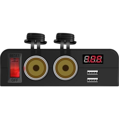 Car Accessories Multifunctional Car Charger Socket Splitter 3 in 1 Multifunction USB Car Charger Voltmeter Power Adapter