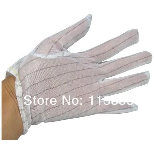 Free shipping 5 pairs Anti-static Anti skid Gloves ESD computer working PCB IC CPU Motherboard