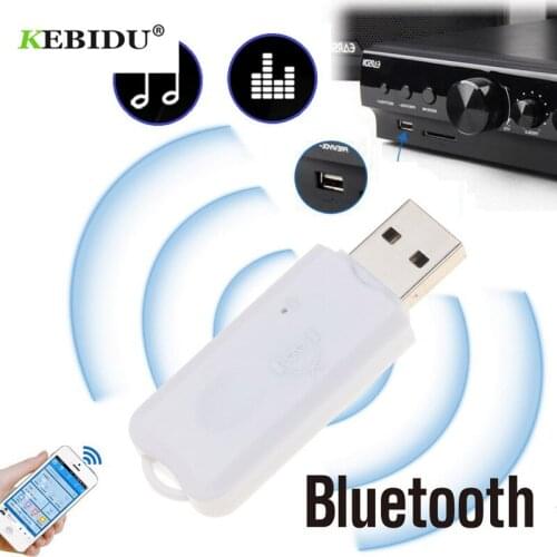 Kebidu Handfree USB Wireless Bluetooth 5.0 Music Audio Receiver Adapter for Speaker for iPhone 6 for Samsung S5 for HTC for SONY