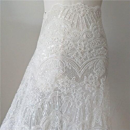 Flower lace beaded fashion African embroidery fabric lace