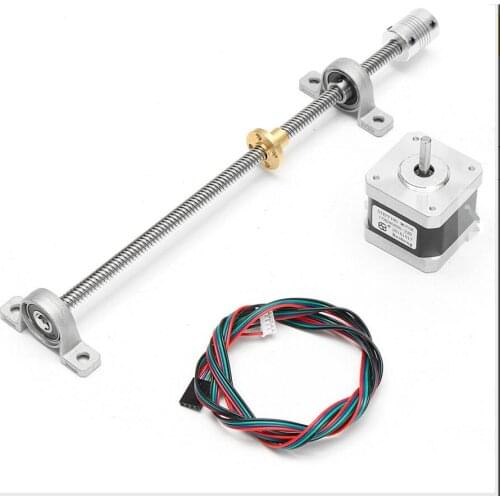 DuoWeiSi 3D Printer Parts 250MM T8 8mm Lead Screw Rod With Nut + Coupling + 2xBall Bearing + Motor Kit For 3D Printer
