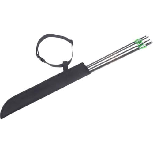 Kids Arrow Bag Archery Black 46*8.5cm Portable Quiver Pocket With Belt