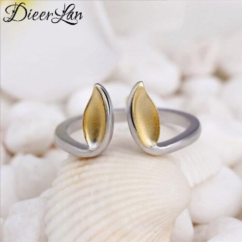 DIEERLAN Retro Vintage Jewelry Silver Color Rabbit Ear Rings For Women Men Big Opening Antique Rings