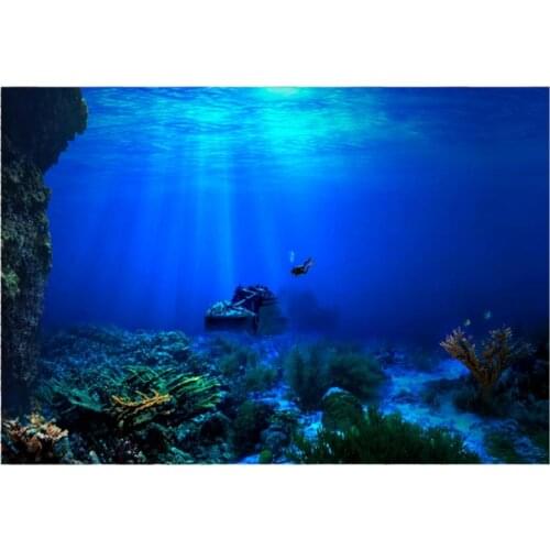 Grass Seed 3D Effect Adhesive Seaworld Poster For Aquarium Fish Decoration Artificial Decore Aquarium Accessories