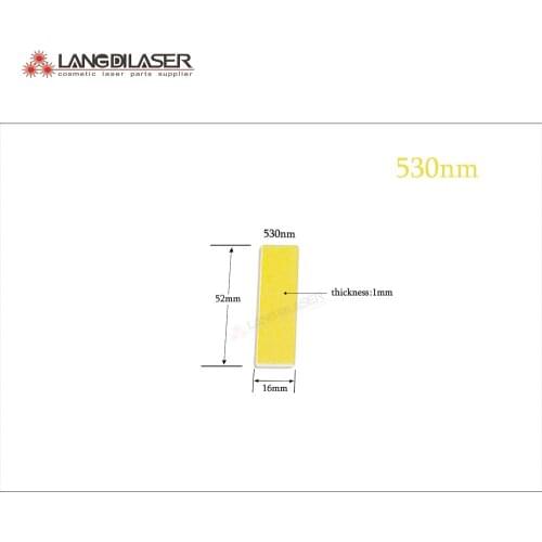 530nm filter , size : 52*16*1mm , optic filter for IPL , skin rejuvenation filter , laser optic filters