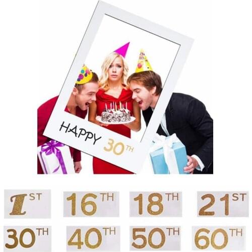18/30/40/50th 21st Birthday Frame Photo Booth DIY Paper Props Photo Booth Props Wedding Birthday Party Supplies PhotoBooth Props