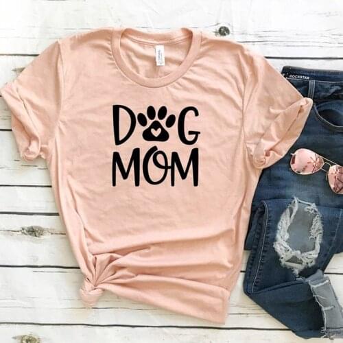 Dog Mom Love Paw Printed T-shirt Fancy Summer Graphic Funny Tops Tees Women Crewneck Harajuku Tumblr Tshirt Dog Lover Gift Shirt