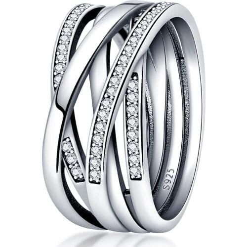 Hot Sale 925 Sterling Silver Rings For Women Brilliant Polished Line Ring Making Jewelry Gift Party Engagement CMR043