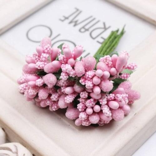 Artificial Flowers Stamen 11 Colors With Leaves Flower Heart Beads DIY Flower Handmade Wedding Party Home Decoration DYZ002