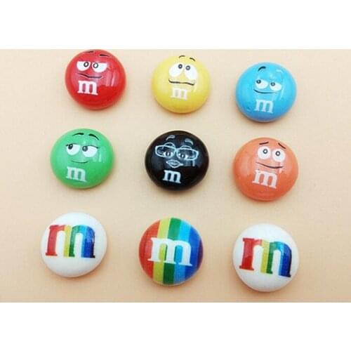 Kawaii Flat Back Resin M Chocolate Beans Lovely Candy diy Cabochons Scrapbook Embellishment Phone Craft Decoration