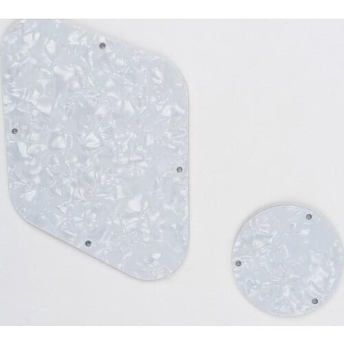 Musiclily LP Backplate and Switch Cover Set for Gibson Les Paul Guitar, 4Ply White Pearl