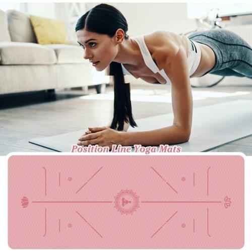 1830*610*6mm Yoga Mat With Position Line Non Slip Carpet Mat For Beginner Environmental Fitness Gymnastics Mats Pilates Tapete