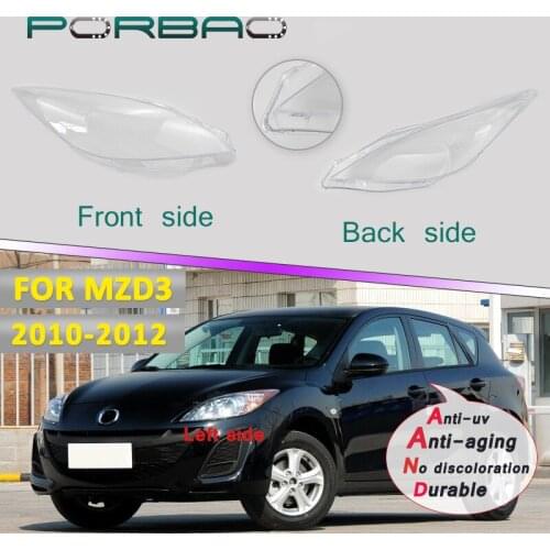 Car Headlight Headlamp Cover 4Doors for Mazda 3 Transparent Car Front Light Lamp Cover 2010-2012 Replacement