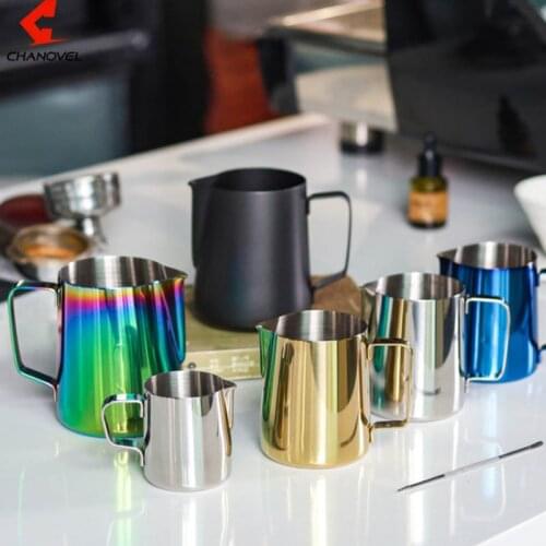 Thicker SUS 304 Stainless Steel Coffee Pitcher Barista gear Latte Art 350ml 600ml Coffee Milk Frothing coffee Jug