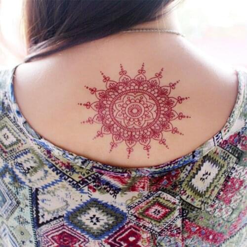 Fashion Waterproof Geometric Lace Flower Tattoo Sticker Temporary Body Art Decal
