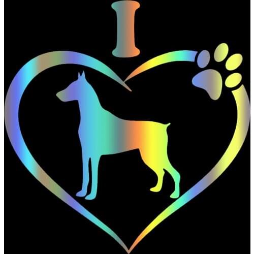 S51537 Various Sizes/Colors Car Stickers Vinyl Decal I Love My Doberman Dog Animal Motorcycle Decorative Accessories