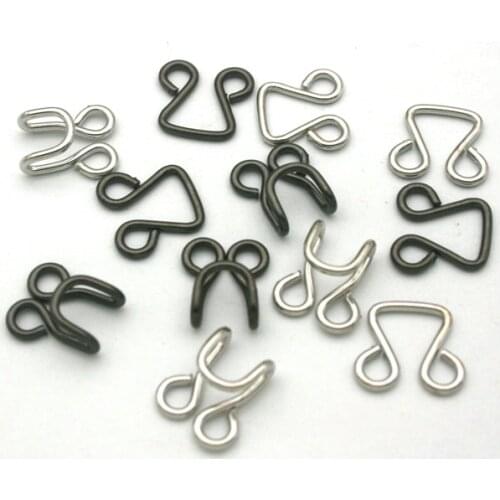 Wholesale 100sets/lot 5#, 7# metal brass underwear hooks / eyes pant skirt big hook / eye nicke, black free shipping HE-016