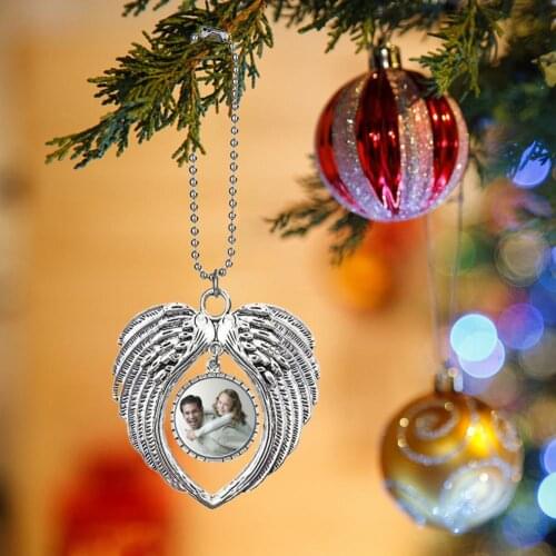 Hanging Pendant Angel Pattern Christmas Tree Trinkets Alloy Photo Frame Pendant Car Interior Decor