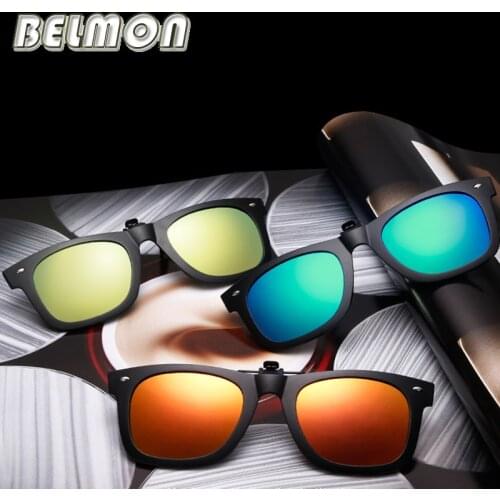 Polarized Sunglasses Clip On Sun glasses Men Women Brand Designer Safety Driving Night Vision Lenses Driver UV400 Shades RS218