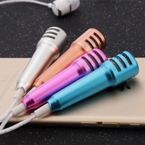 Portable 3.5mm Stereo Studio Mic KTV Karaoke Mini Microphone For Smart Phone Laptop PC Desktop Handheld Audio Microphone