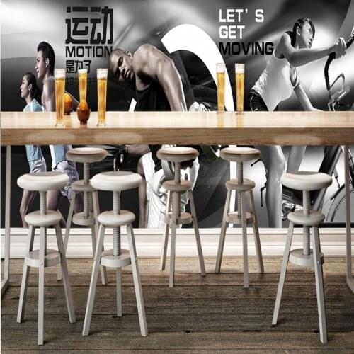 Drop Shipping Photo Wallpaper Custom Super Clear Sexy Beauty Fitness Club Decorative Painting Gym Bar Casino Wallpaper Mural