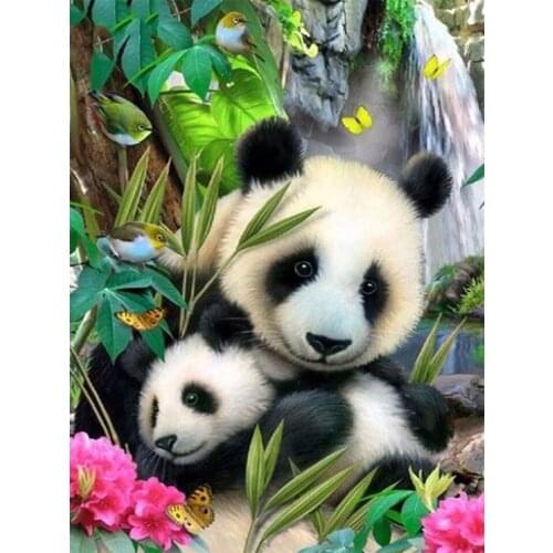 5D DIY Diamond Painting Animal Panda Cross Stitch Kit Full Square Round Drill Embroidery Diamond Mosaic Picture Home Decor Gift
