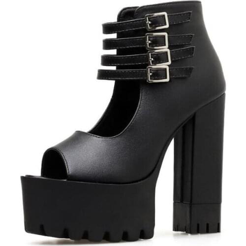 Gladiator heels Women zapatos mujer bajos womens sandals shoes High Heels chunky sandals women summer sandals LJA652-1