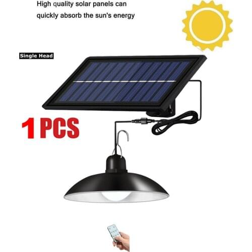 Remote 30 led 2 head Retro Lampshade LED Solar Light Outdoor Indoor Solar Powered Pendant Lamps Waterproof Dual Head Lamps for G