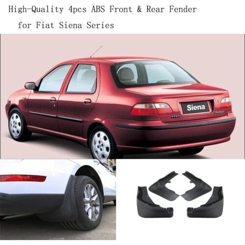 High-Quality 4pcs ABS Front & Rear Fender for Fiat Siena Series Car Mud Flaps Splash Guard Mudguard Mudflaps Accessories