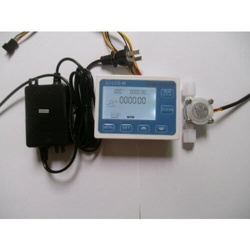 G1/4" Water Flow Control LCD Meter + Flowmeter Sensor +24V Power Adapter
