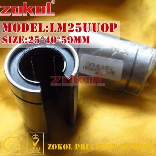 ZOKOL LM25 UU OP bearing LM25UUOP Open linear motion bearing 25*40*59mm
