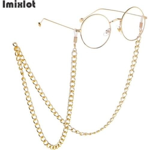 Gold/Silver Color Sunglasses Spectacles Metal Chains Lanyard Necklace Thick Glasses Chain Eyewears Cord Holder Neck Strap Rope