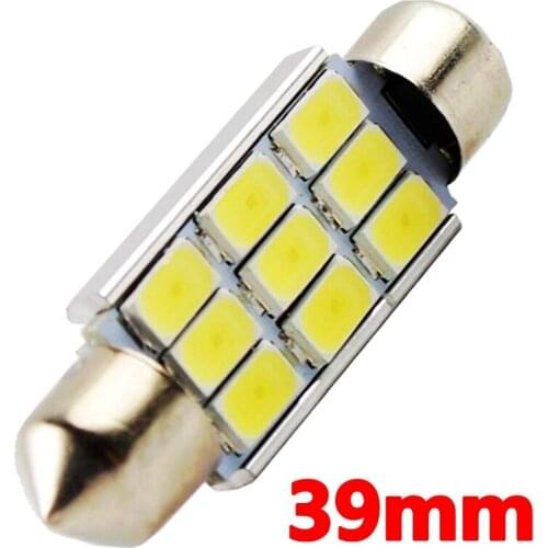 2pcs 39mm C5W C10W SV8.5 9 led 5630 smd Festoon CANBUS NO Error Car Licence Plate Light Auto dome lamps Reading Lights 12V